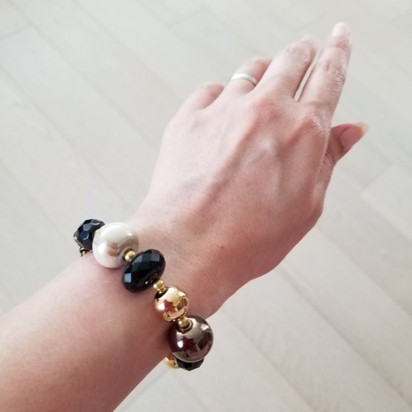 Majorca Pearl, Swarovski Crystal, and Greek Ceramic Bead Bracelet - Picture 6 of 6